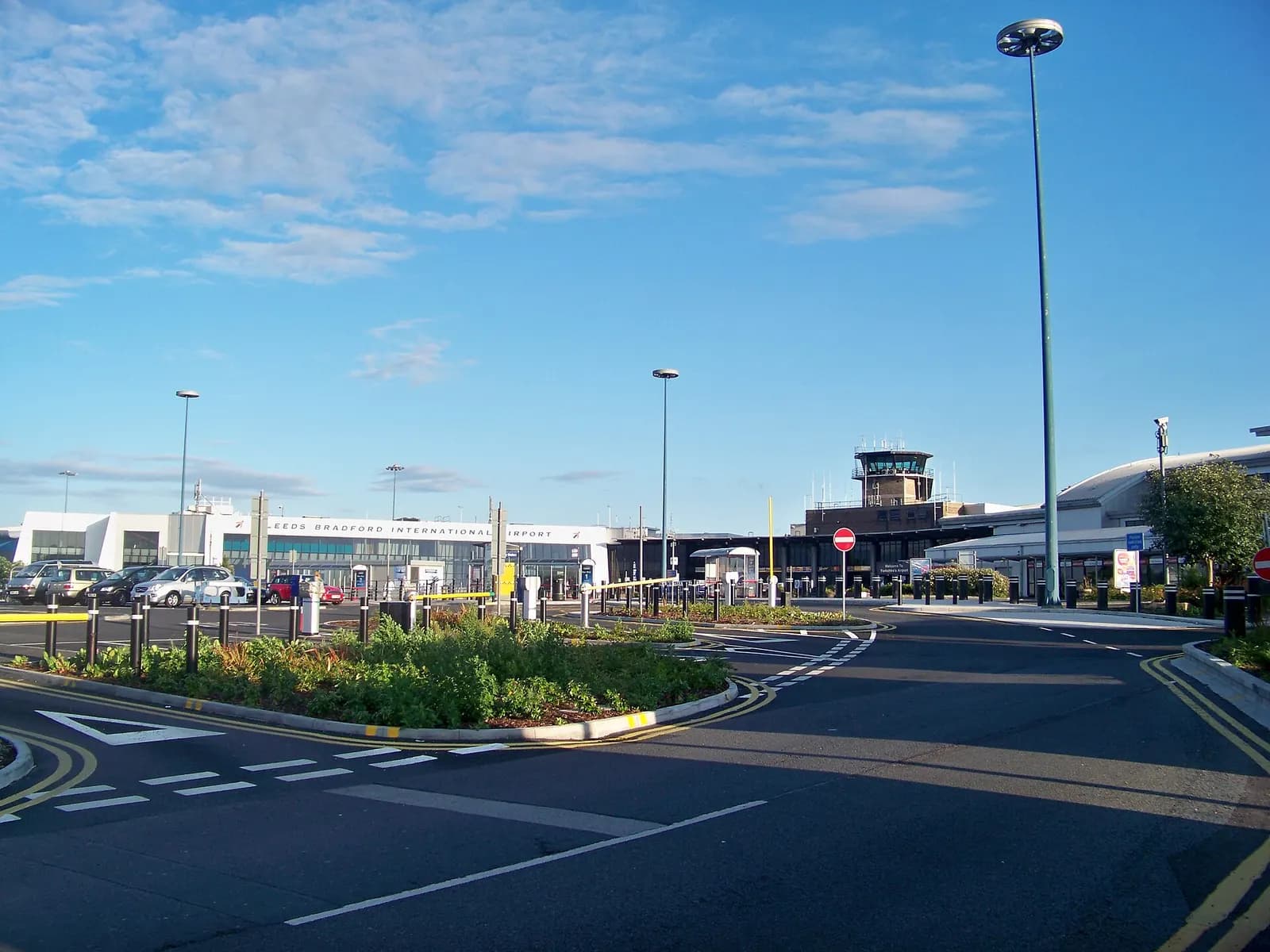 An image of the front of the terminal building of Leeds Bradford International Airport, Leeds, West Yorkshire, UK. Taken on the eveing of Thursday 1st July 2009.
