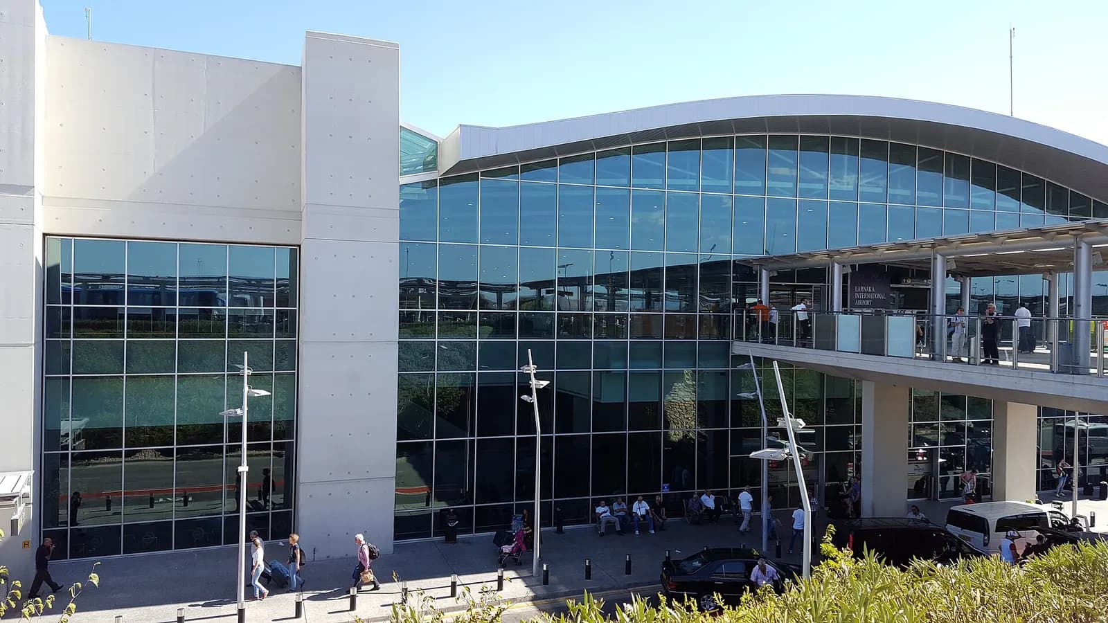 Airport terminal of Larnaca Airport (LCA) from the outside