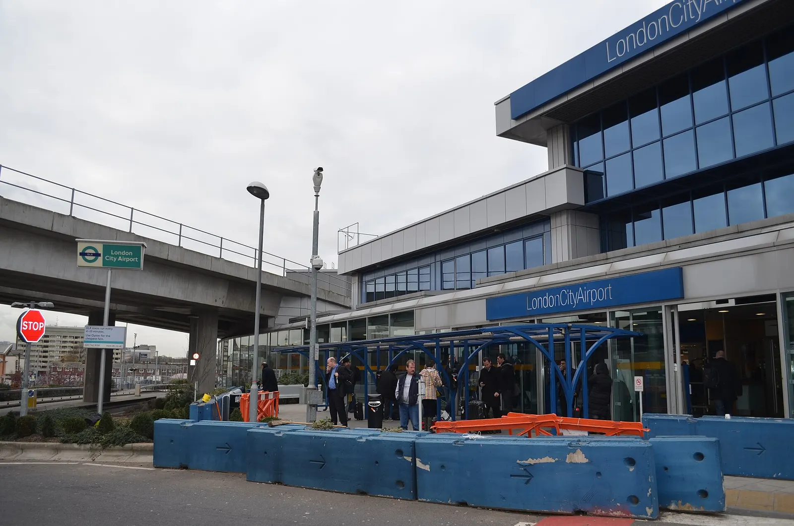 Apron and terminal view at compact London City Airport