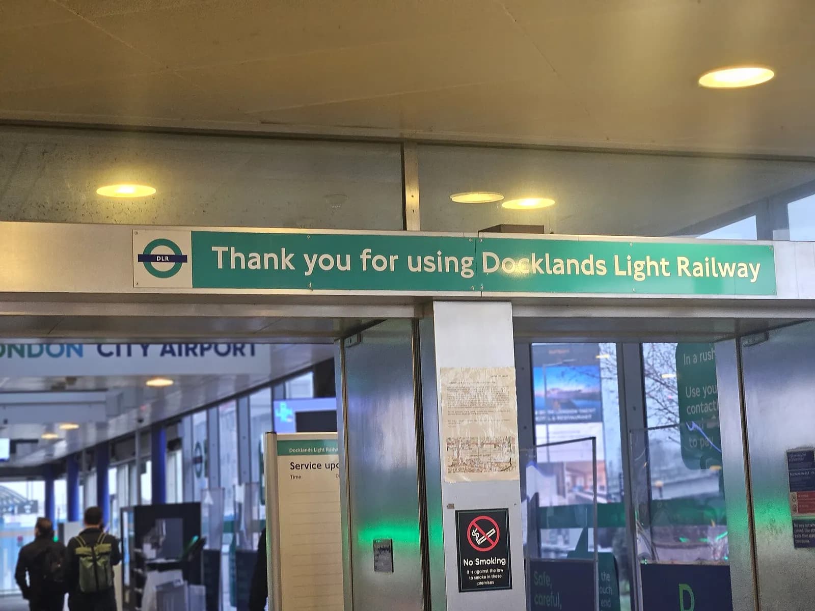 Exit from London City Airport DLR station toward the terminal