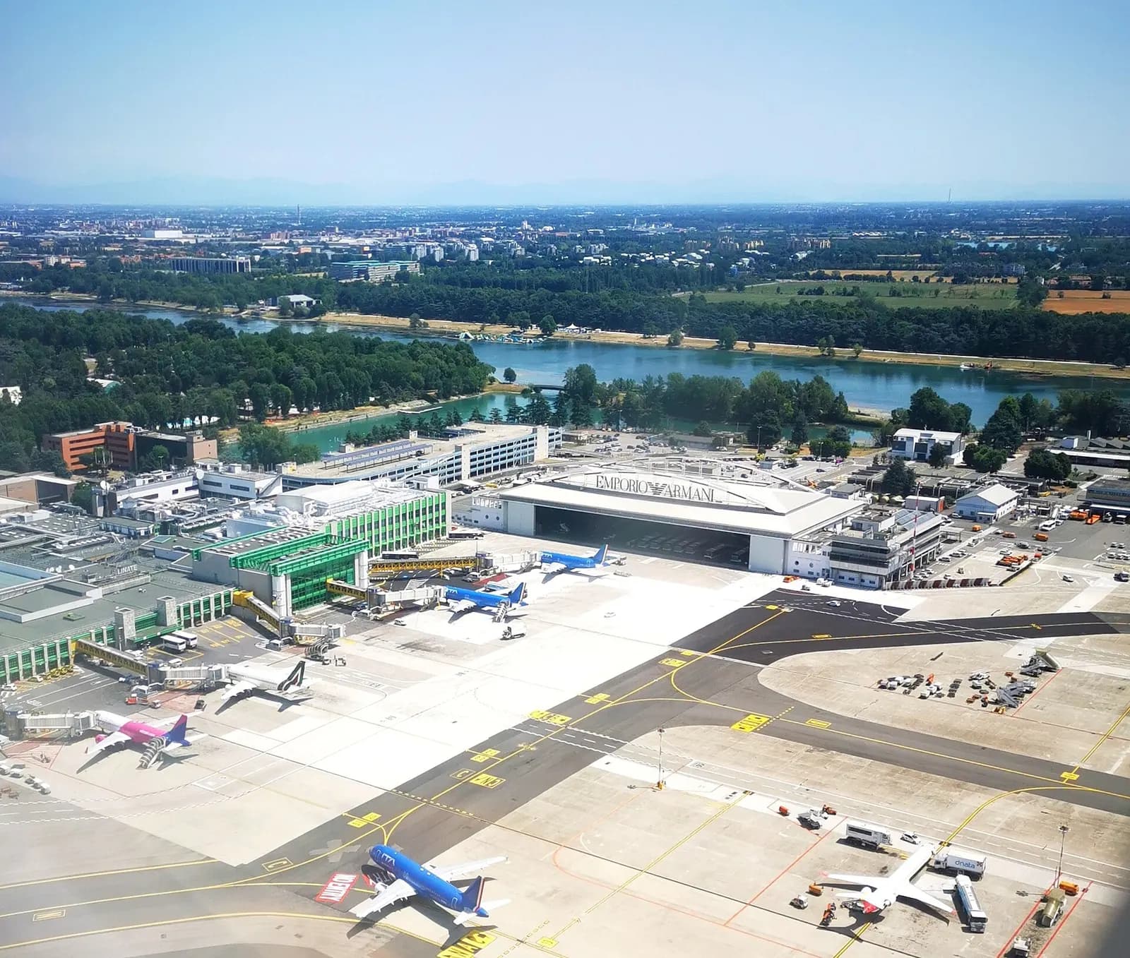 Milan Linate airport terminal.