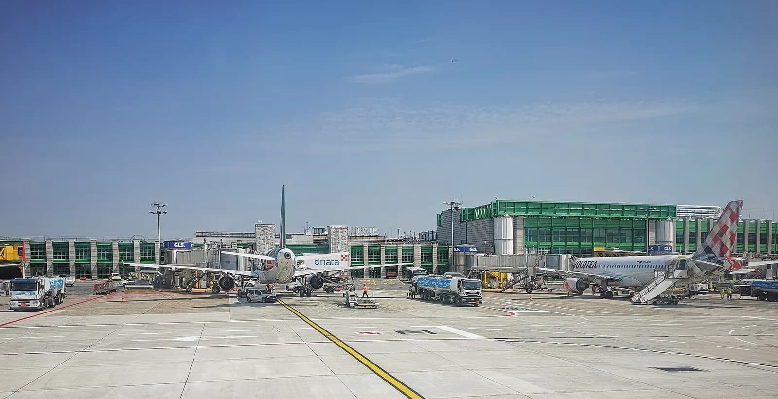 Milan Linate airport terminal.