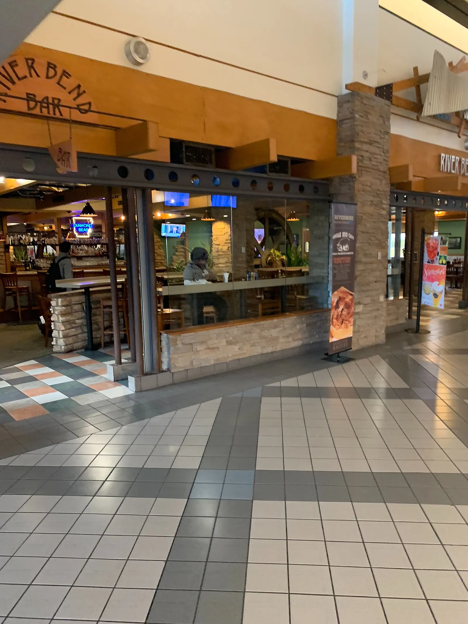 Riverbend Bar landside at Clinton National Airport, photographed 1 November 2018.