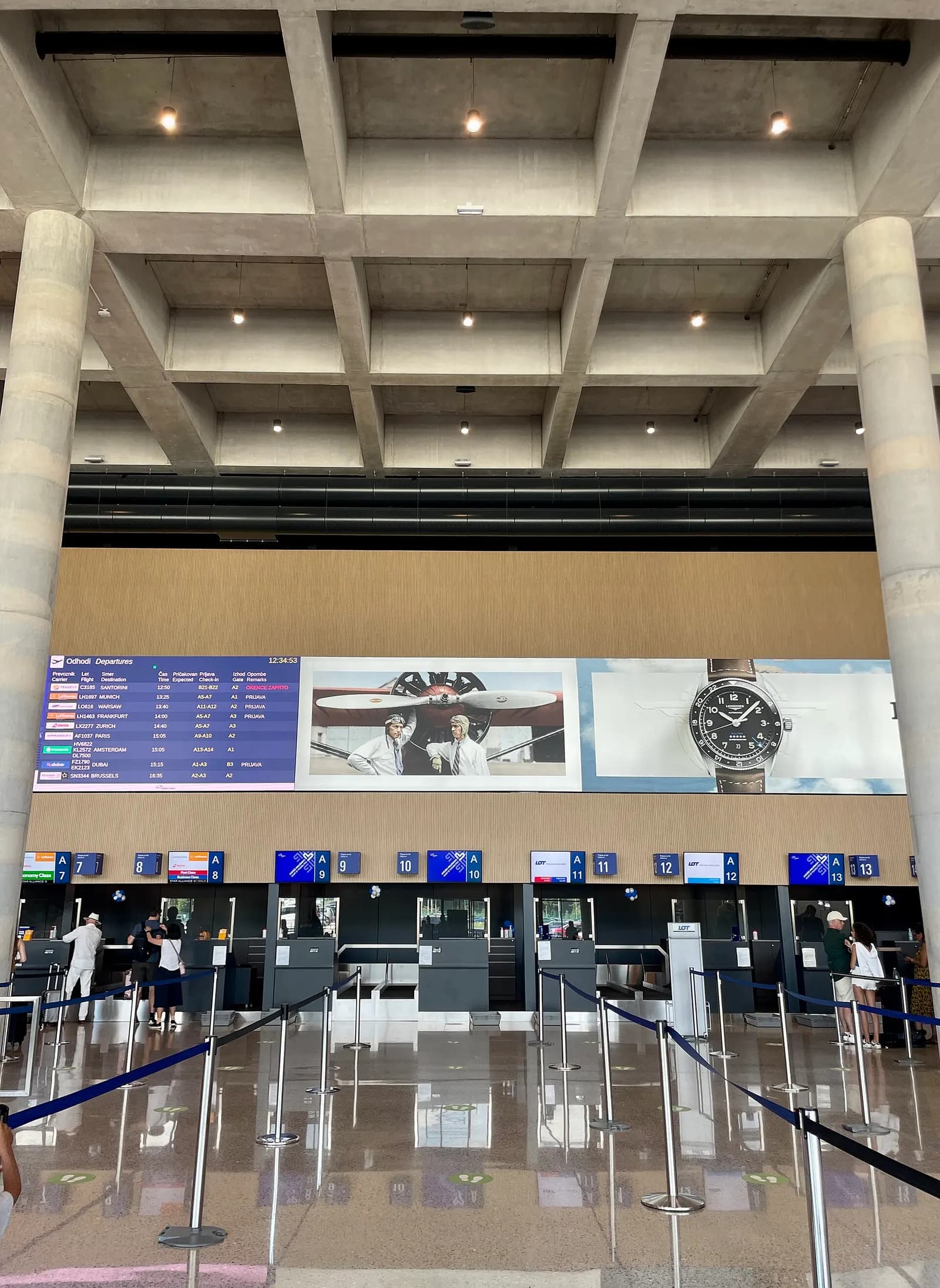 Ticketing / check-in hall at Ljubljana Airport