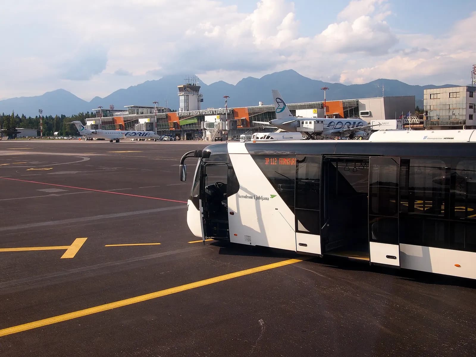 Apron view at Ljubljana Jože Pučnik Airport, June 2014