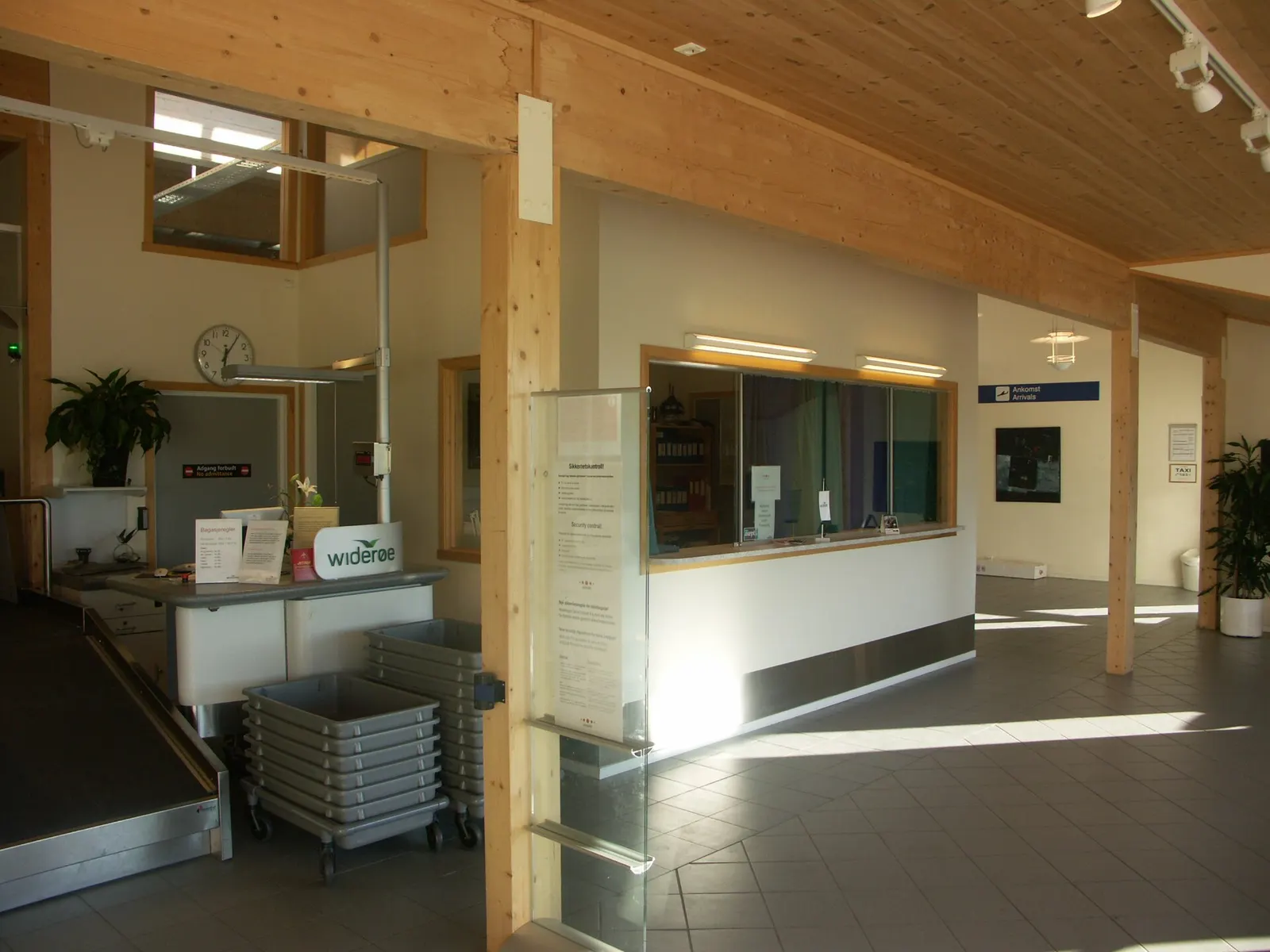 Interior of LKN, Leknes Airport, Vestvågøya, Lofoten, Norway