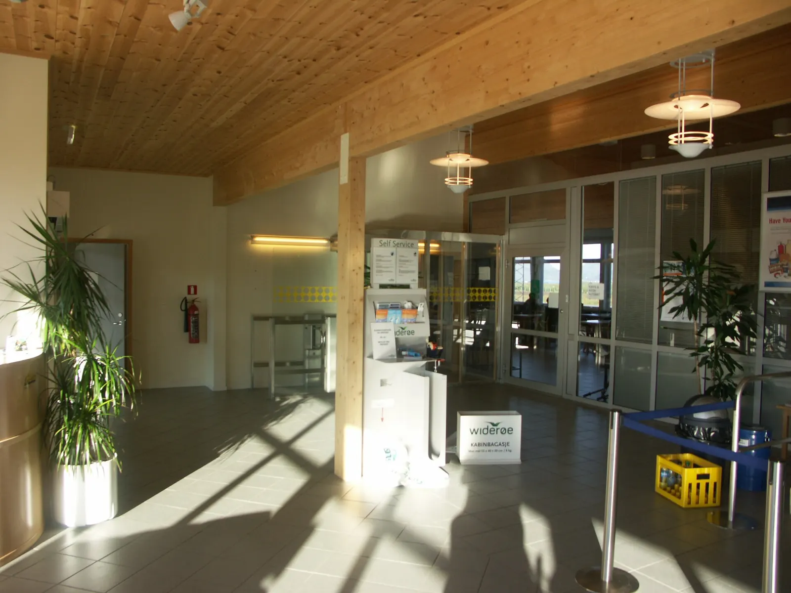 Interior of LKN, Leknes Airport, Vestvågøya, Lofoten, Norway