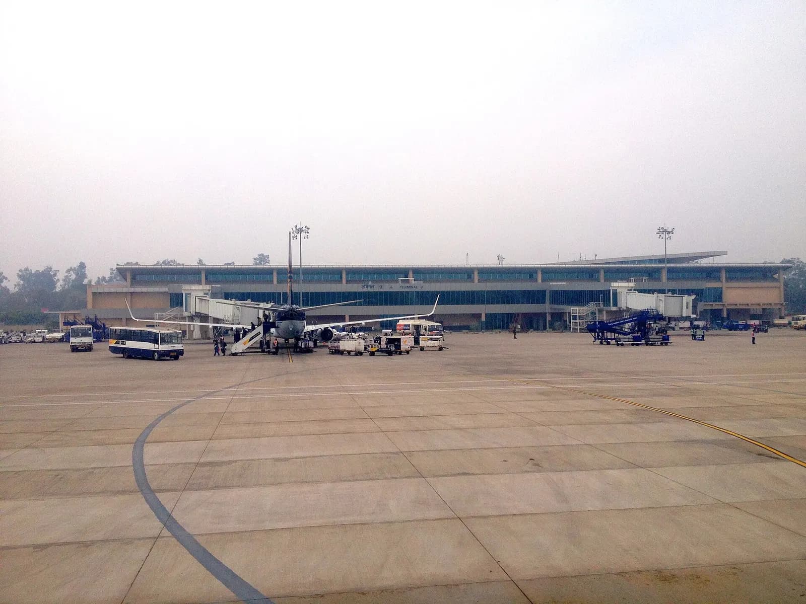 Airside View of the new terminal at Lucknow Airport, India