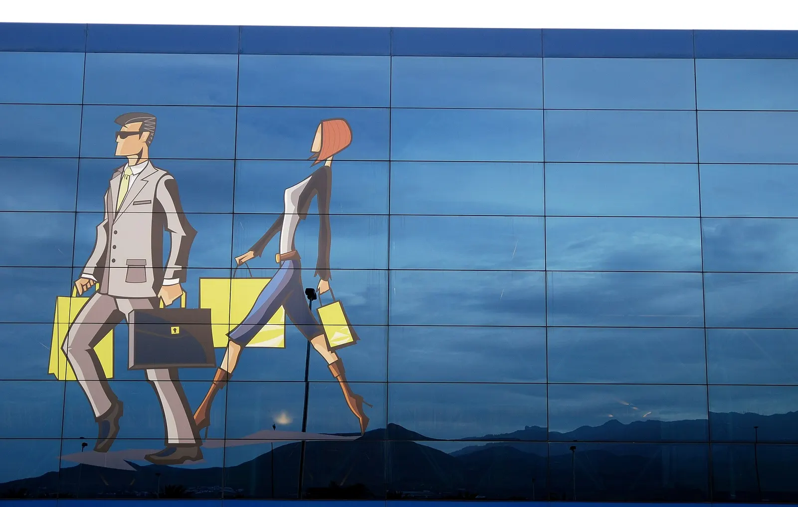 Glass facade of Gran Canaria Airport passenger terminal