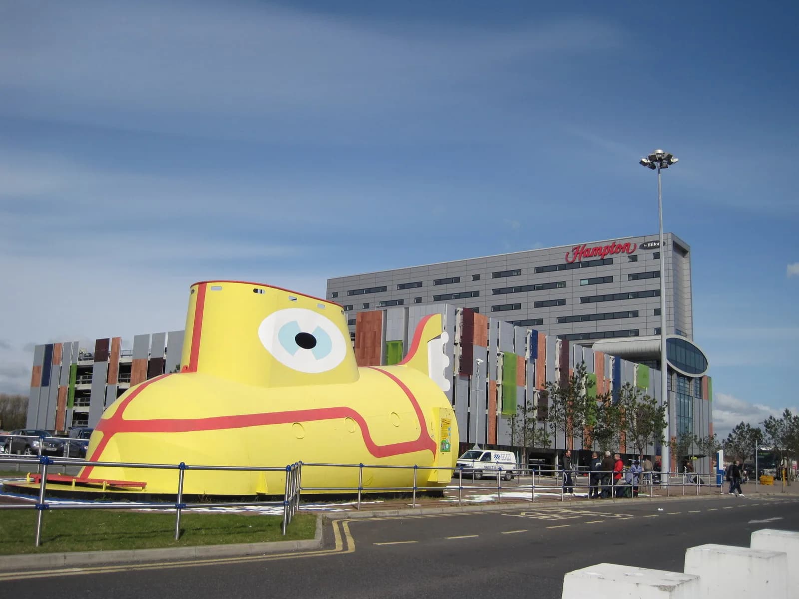 Yellow Submarine sculpture at Liverpool John Lennon Airport