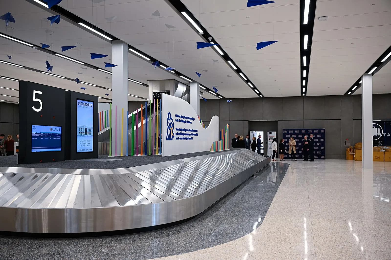 The United Service Organizations Inc. opens a new airport center in the new terminal at the Kansas City International Airport in Kansas City, Missouri, Feb. 27, 2023. The newest USO airport center is located behind the number five baggage-claim turnstile. (U.S Air Force Photo by Senior Airman Christ