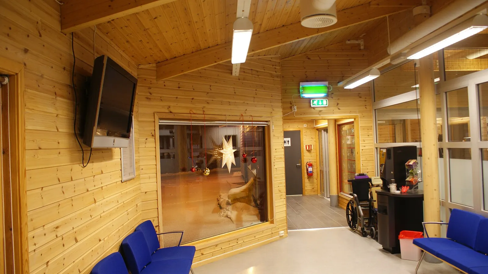 Mehamn Airport, Nordkinnhalvøya, Finnmark, Norway. Terminal interior.