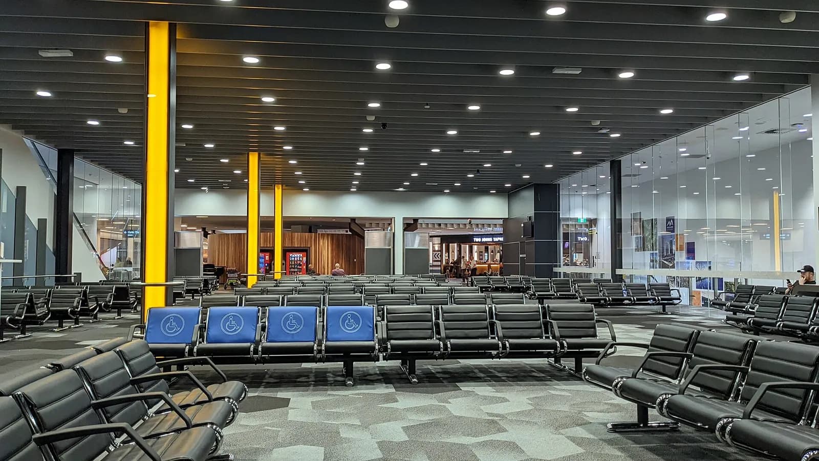 Gate waiting area inside Terminal 2 at Melbourne Airport
