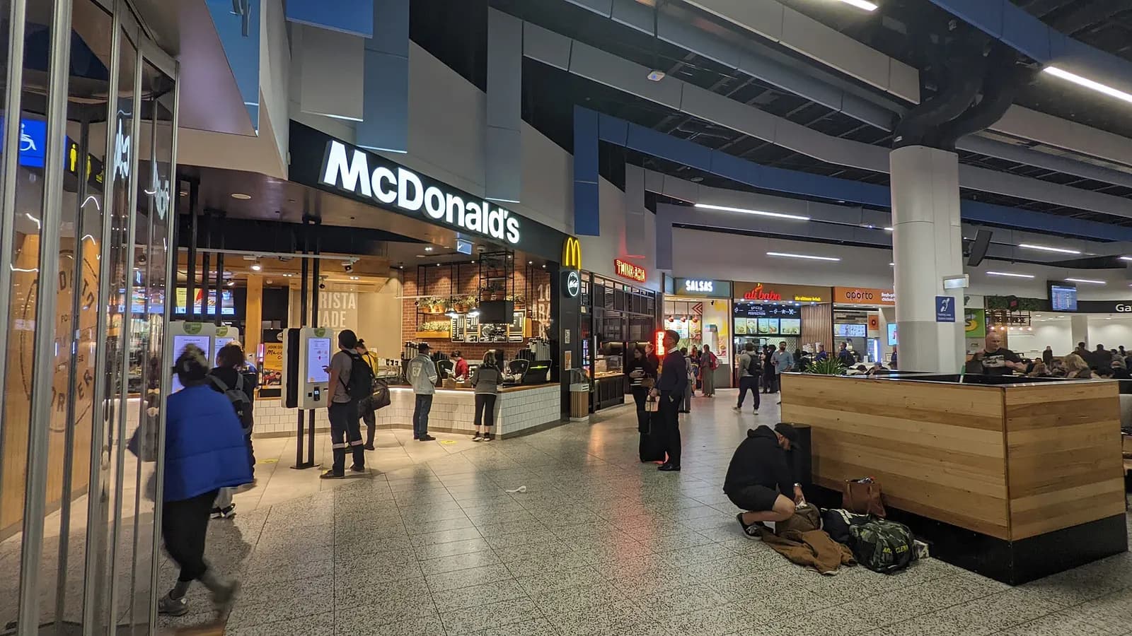 Terminal 4 interior food court at Melbourne (Tullamarine) Airport