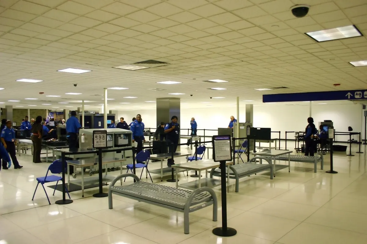 TSA security checkpoint at Memphis International Airport.