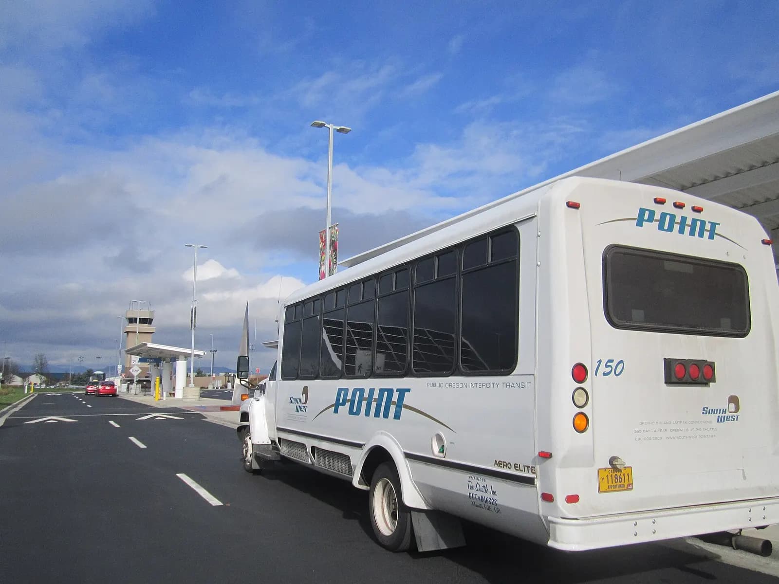 Oregon Department of Transportation SouthWest POINT coach at Medford Airport.