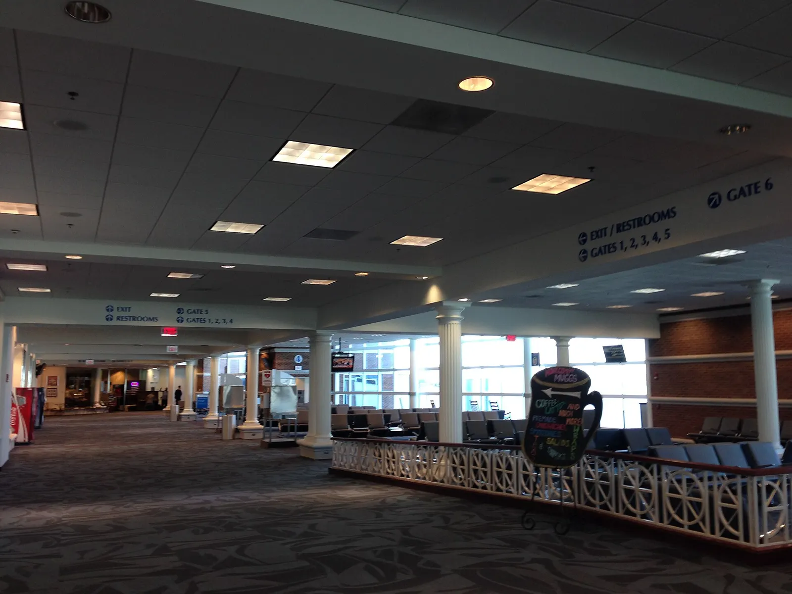 Gate seating area inside Montgomery Regional Airport