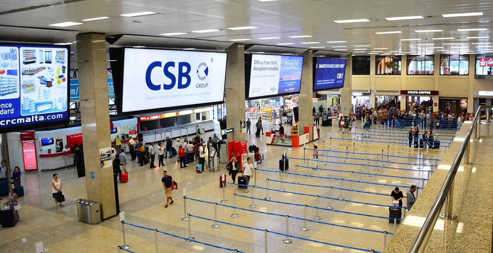 The Departure Hall of Malta's Airport.