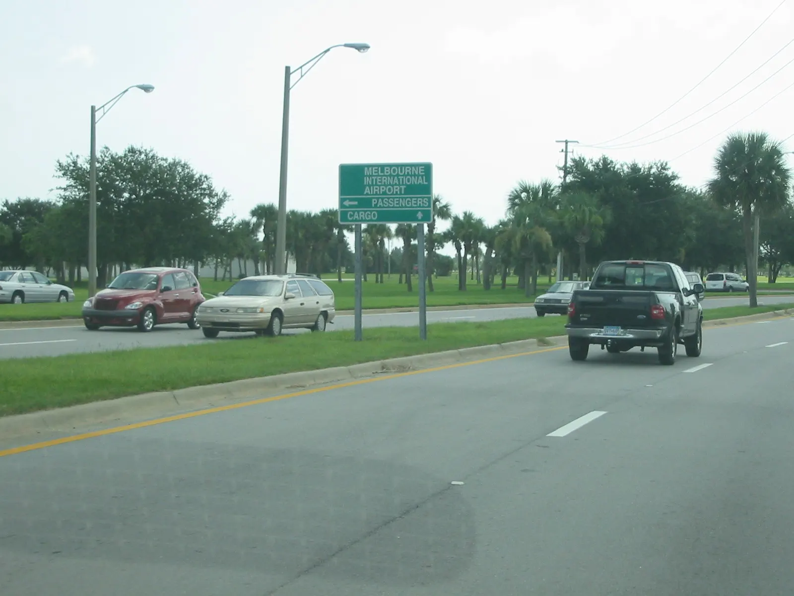 State Road 508 eastbound approaching Melbourne Airport.