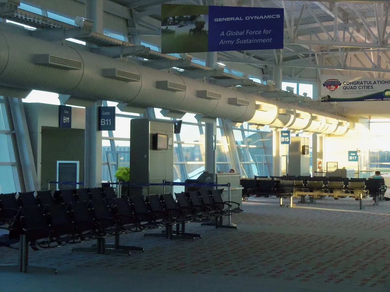 Historic August 2013 Concourse B gates 11–17 at Quad Cities International Airport