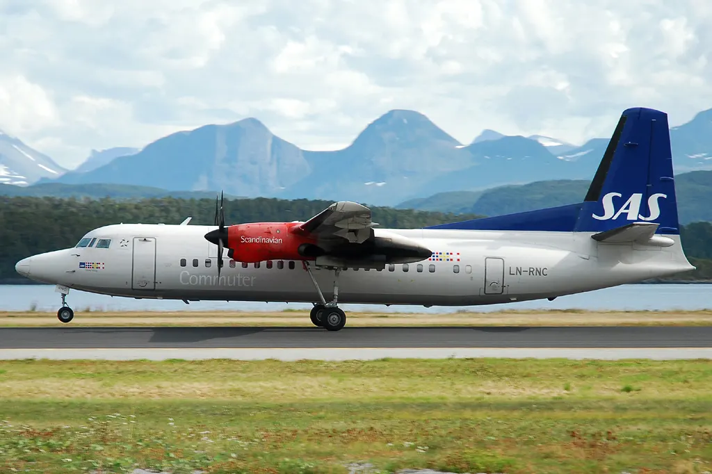 Scandinavian Commuter Fokker 50 at Molde Airport