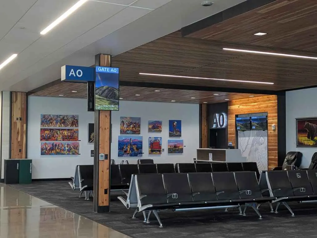 Gate A0 holdroom at Missoula Montana Airport, June 2025