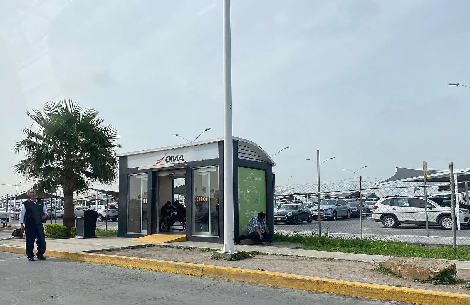 Station of the Express Route "Airport - Y Griega" at the Monterrey International Airport, Apodaca, Nuevo Leon, Mexico.
