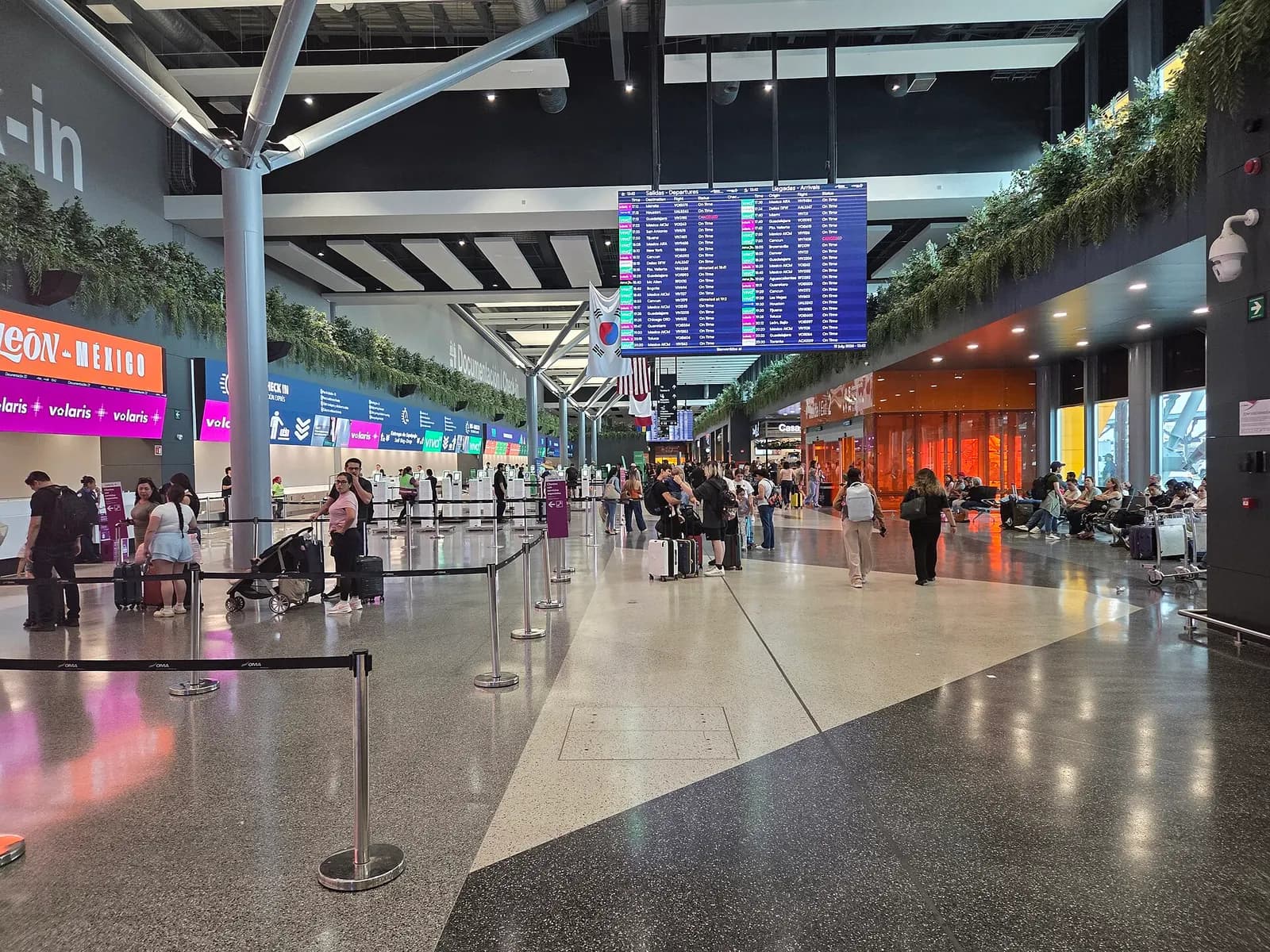 Checkin areas in Terminal A of Monterrey International Airport (MTY)