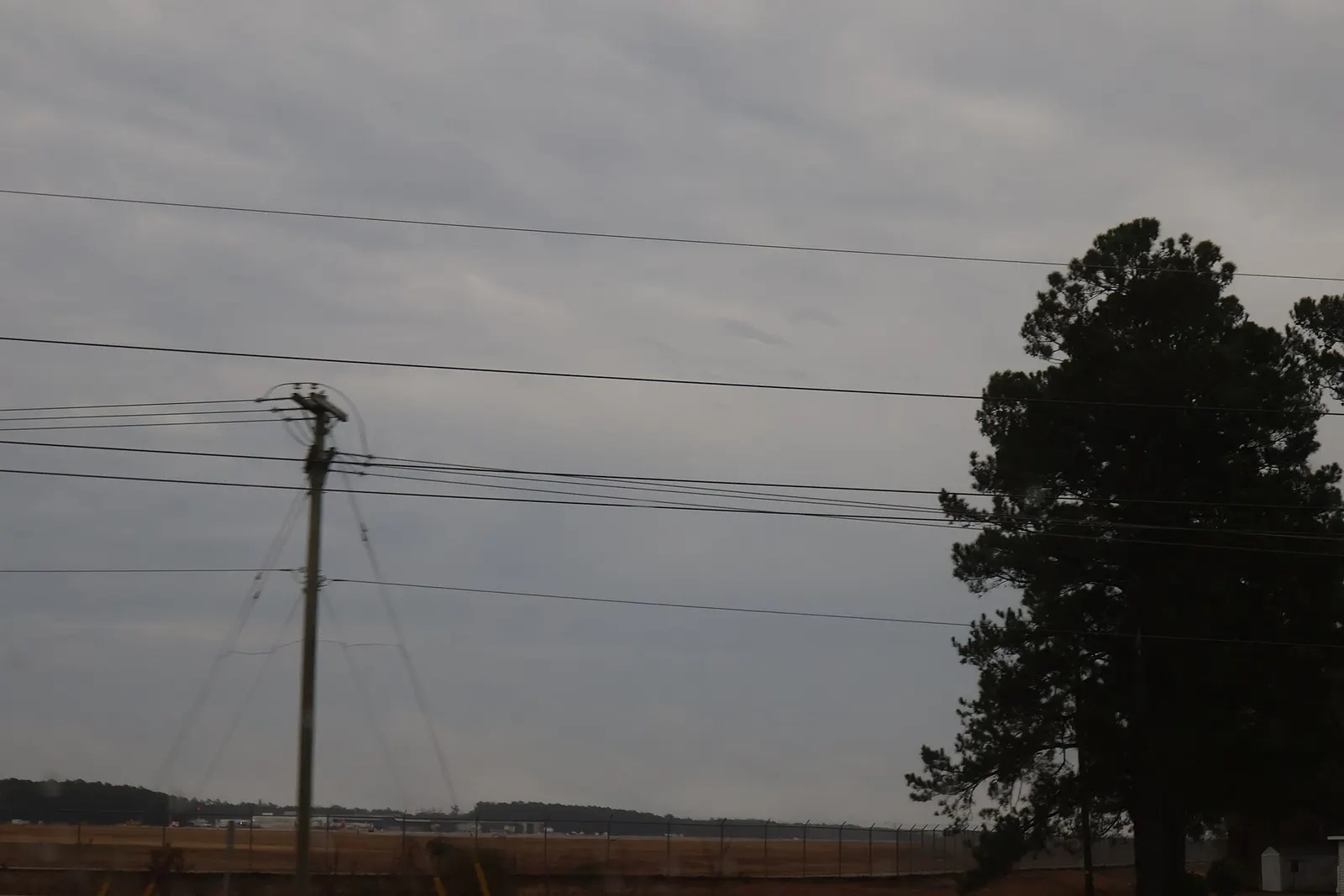 Myrtle Beach International Airport terminal and ramp seen from U.S. Route 17 on 31 December 2022.