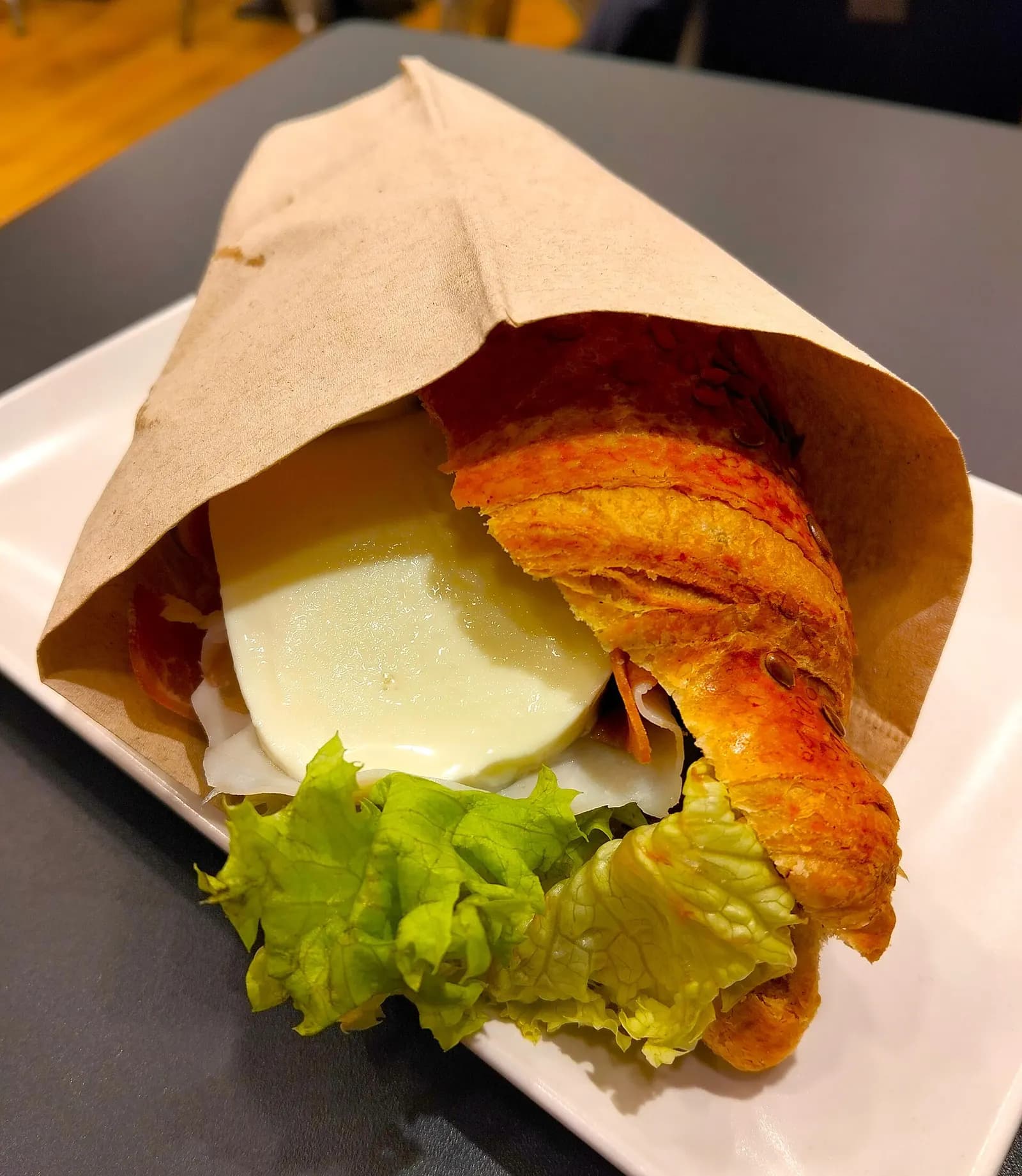 Mozzarella sandwich served at Naples Capodichino Airport