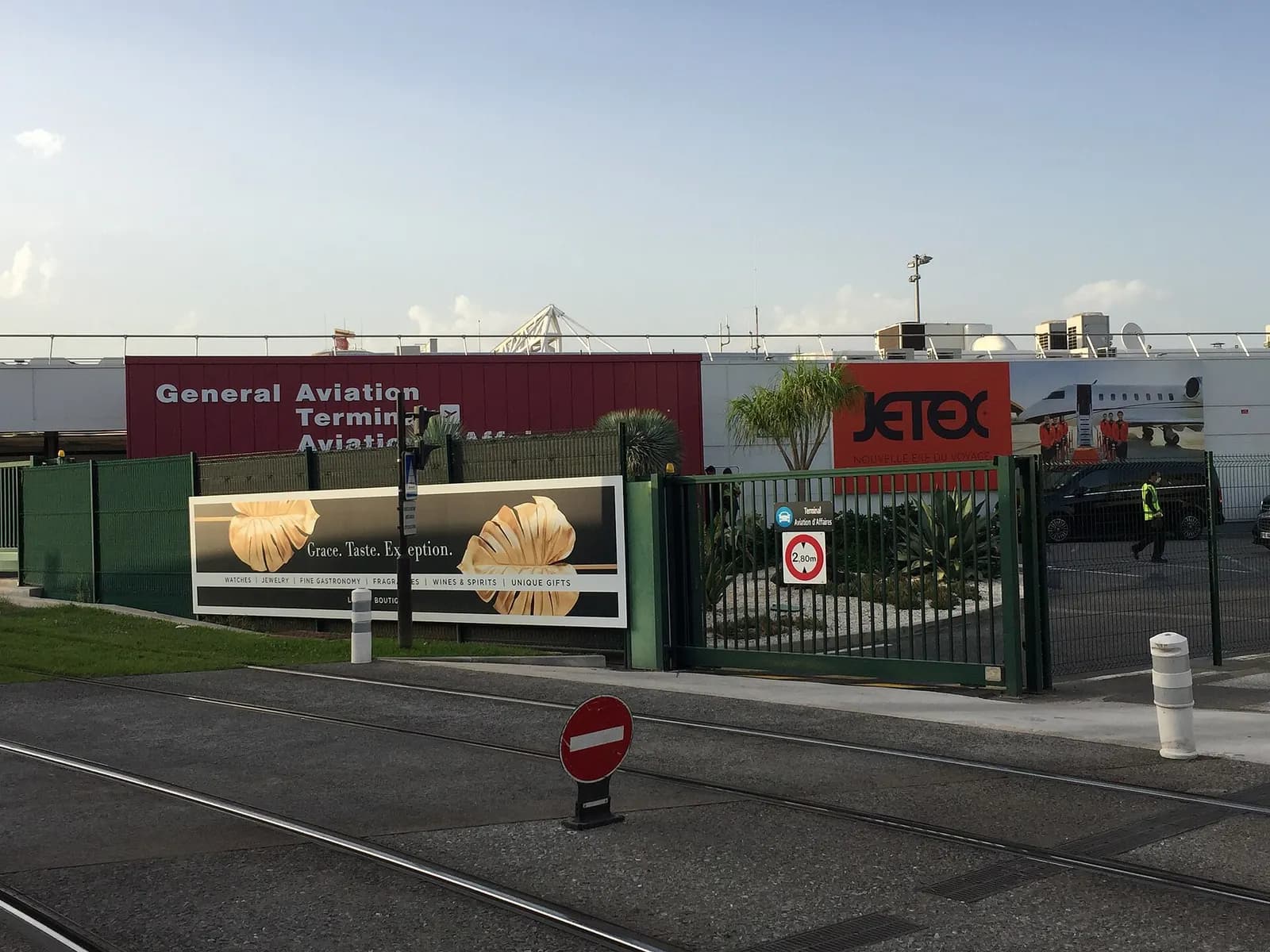 The General Aviation Terminal at Nice Côte d'Azur Airport, a smaller dedicated building for private and business flights.