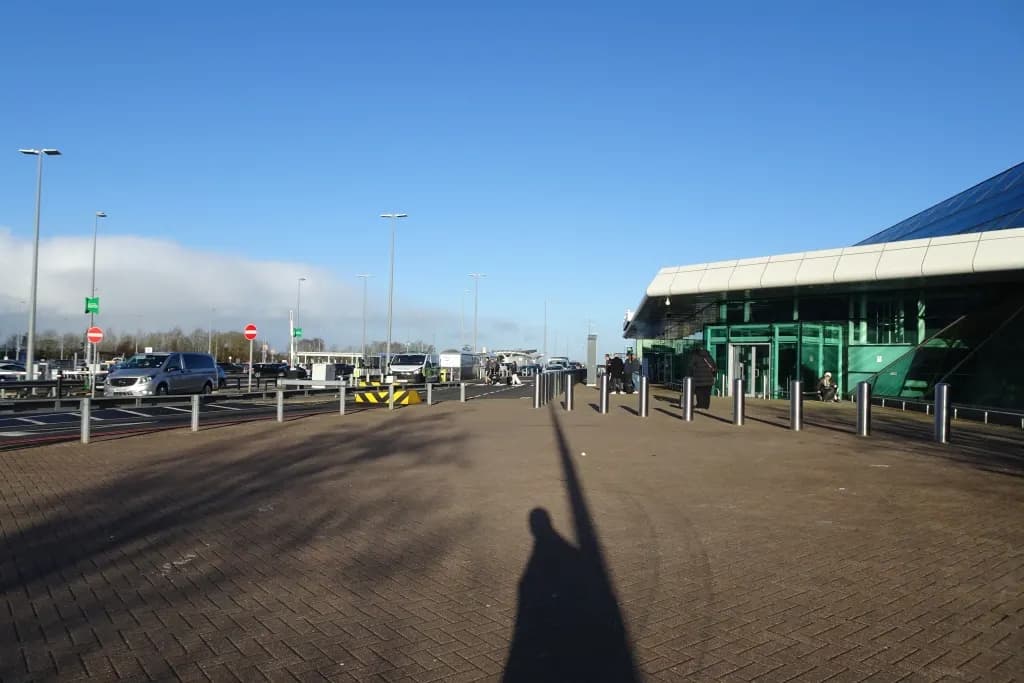 Entrance doors at Newcastle International Airport