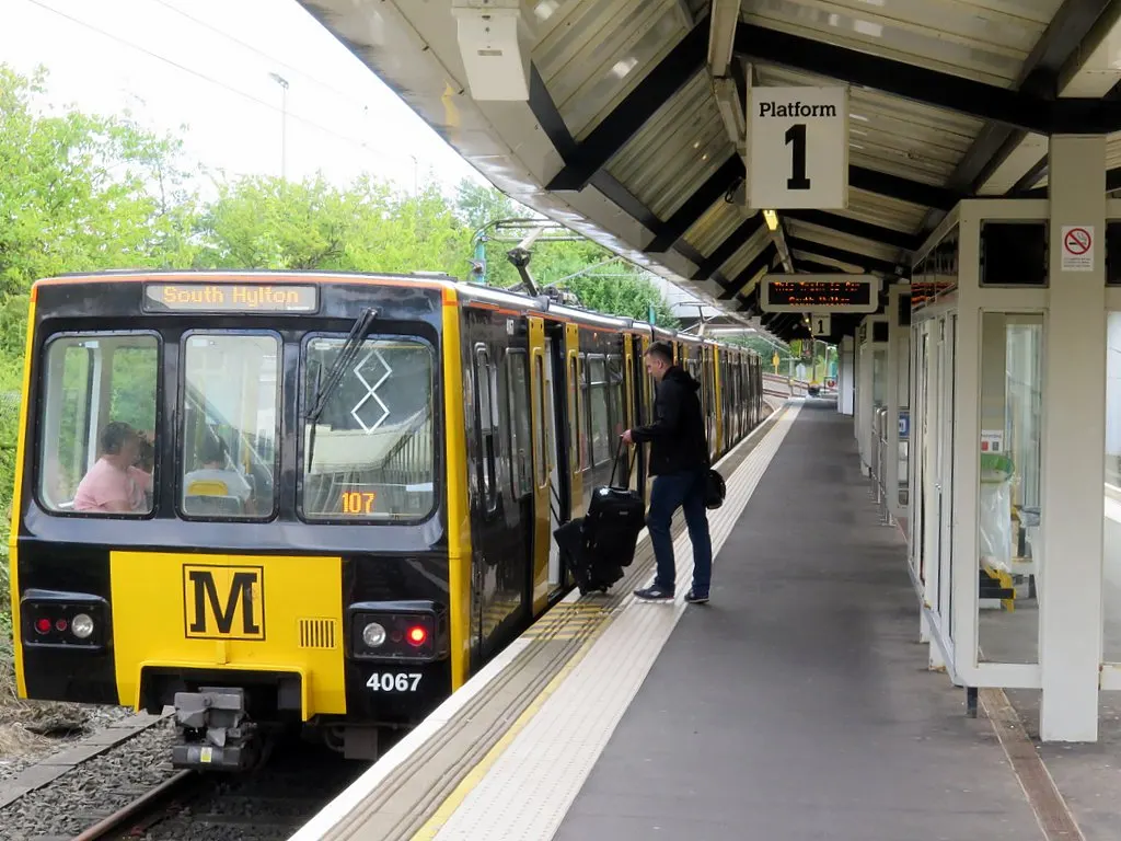 Tyne and Wear Metro train at Newcastle Airport station
