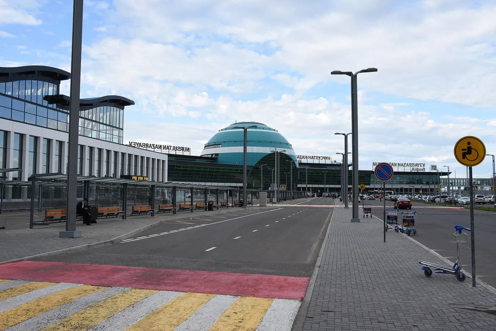 Nursultan Nazarbayev International Airport seen from the outside