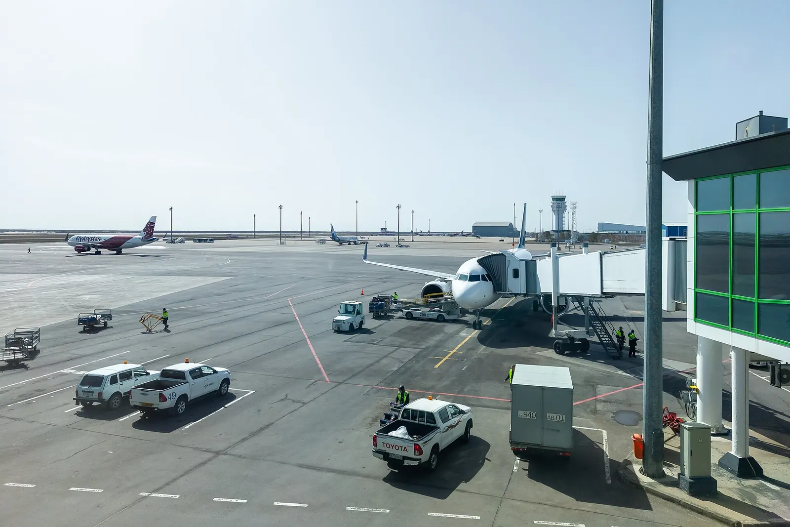 Apron of Nursultan Nazarbayev International Airport in Astana