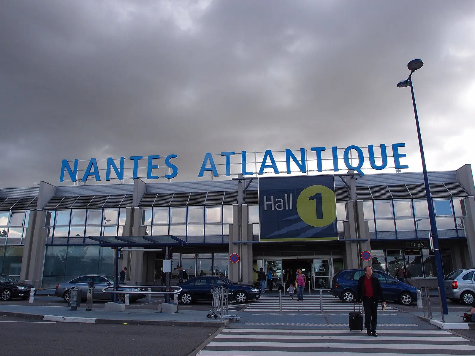 Aerial view of Nantes Atlantique Airport terminal complex