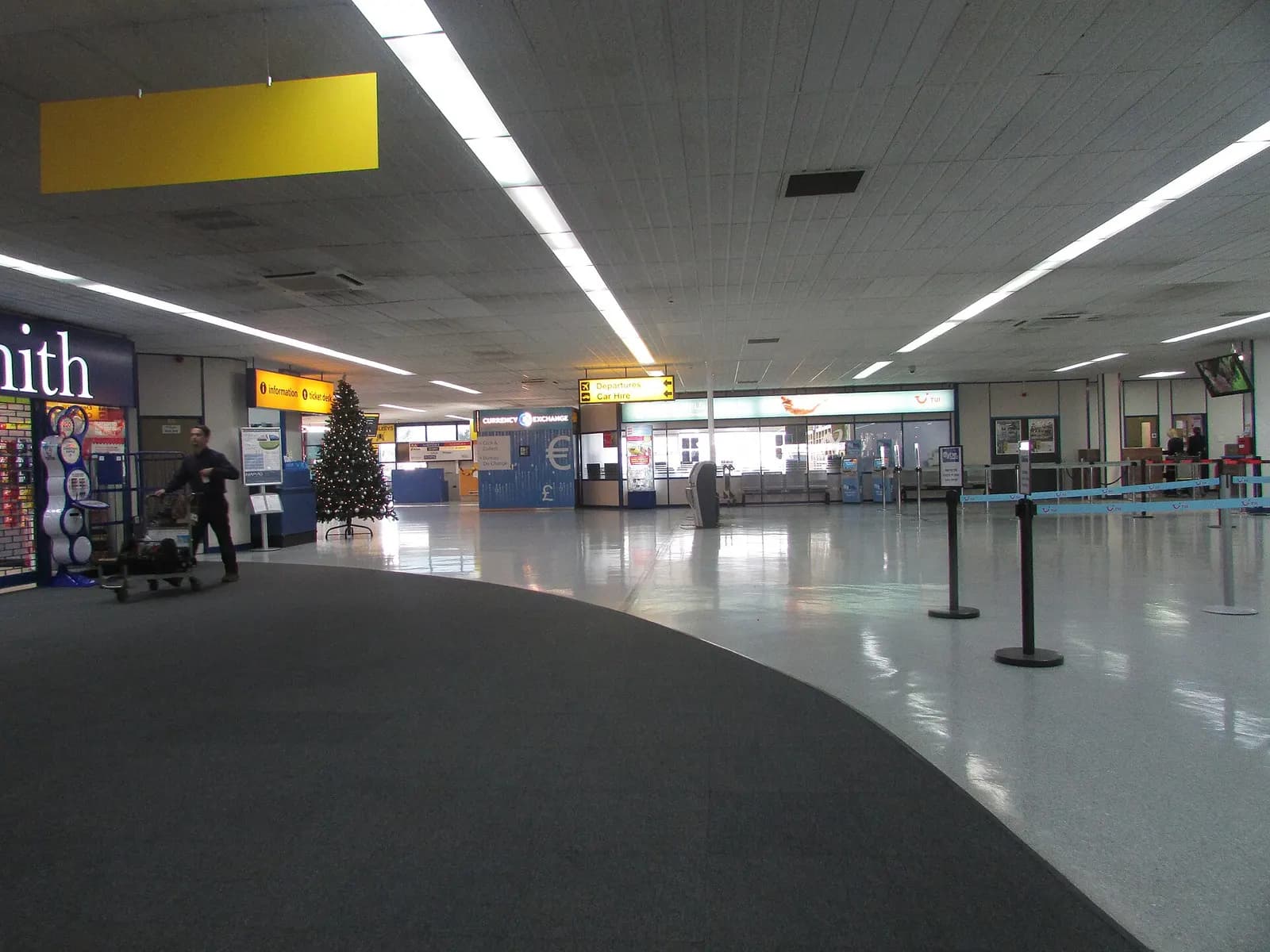 The departure hall at Norwich Airport which is located north of the city of Norwich , Norfolk, England.