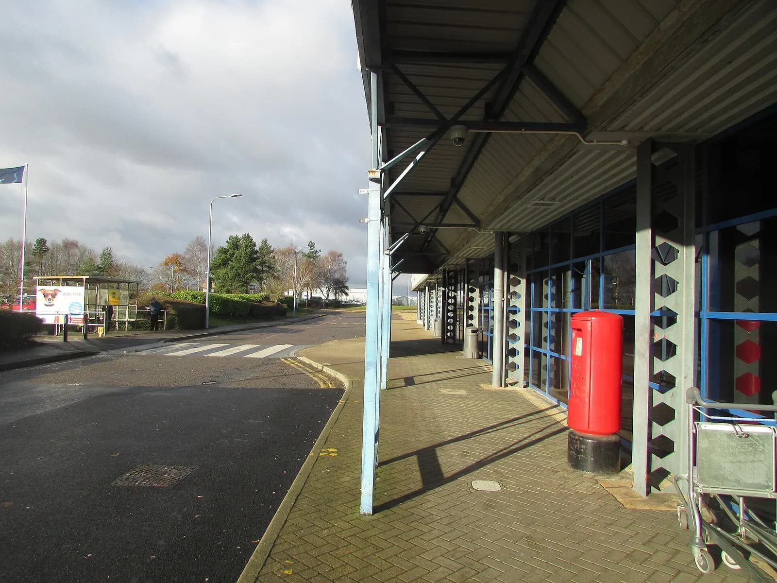 The entrance to the arrivals and departure lounge of Norwich Airport which is located north of the city of Norwich , Norfolk, England.