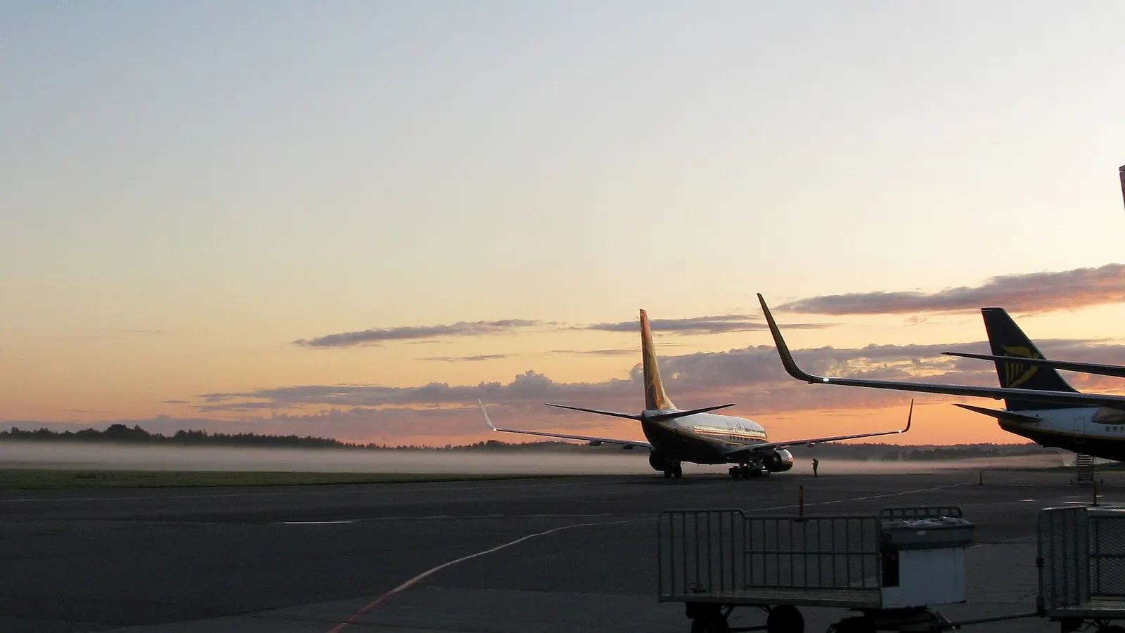 Aircraft on stand at Stockholm Skavsta Airport