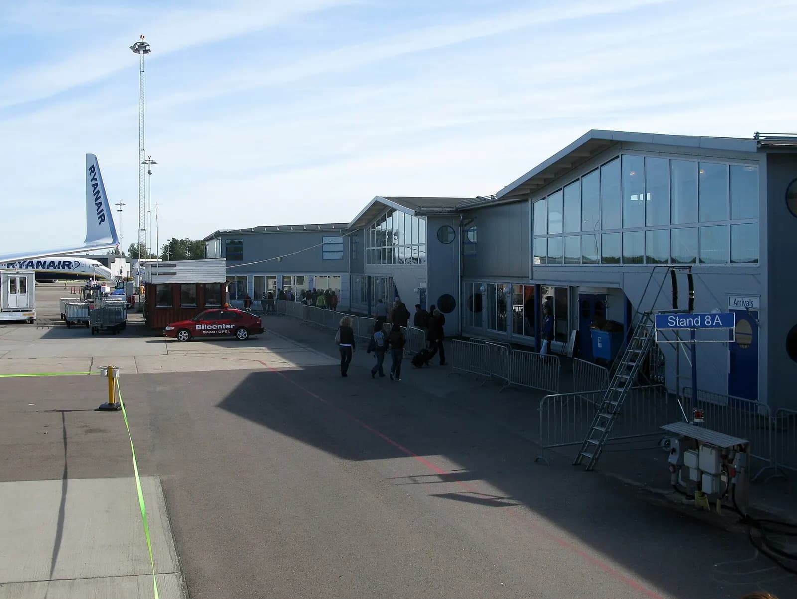 Exterior of the passenger terminal at Stockholm Skavsta Airport
