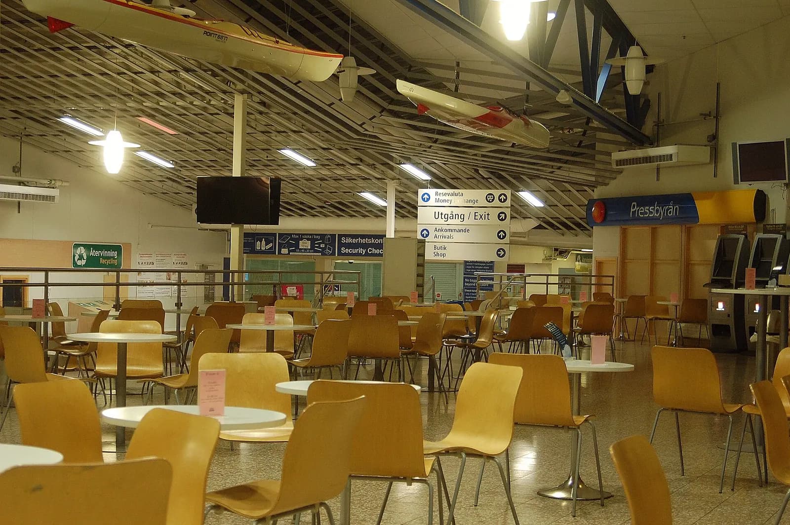 Passenger waiting area at Stockholm Skavsta Airport