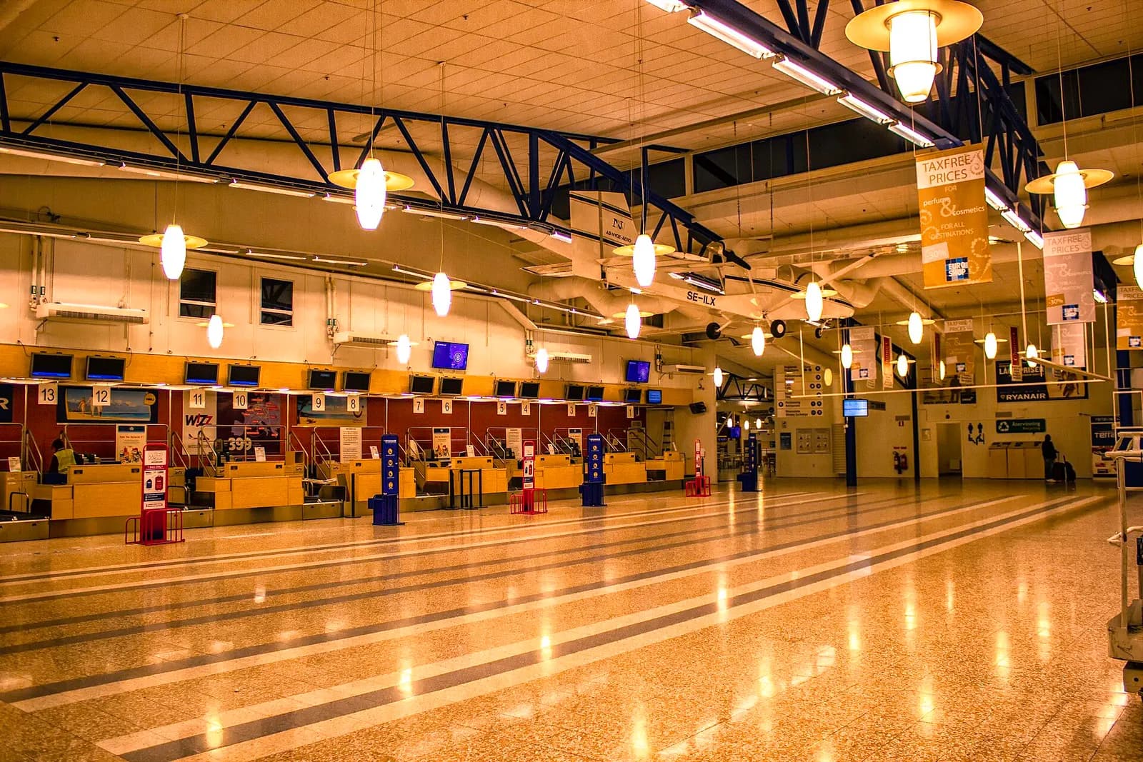 Interior of Stockholm Skavsta Airport terminal