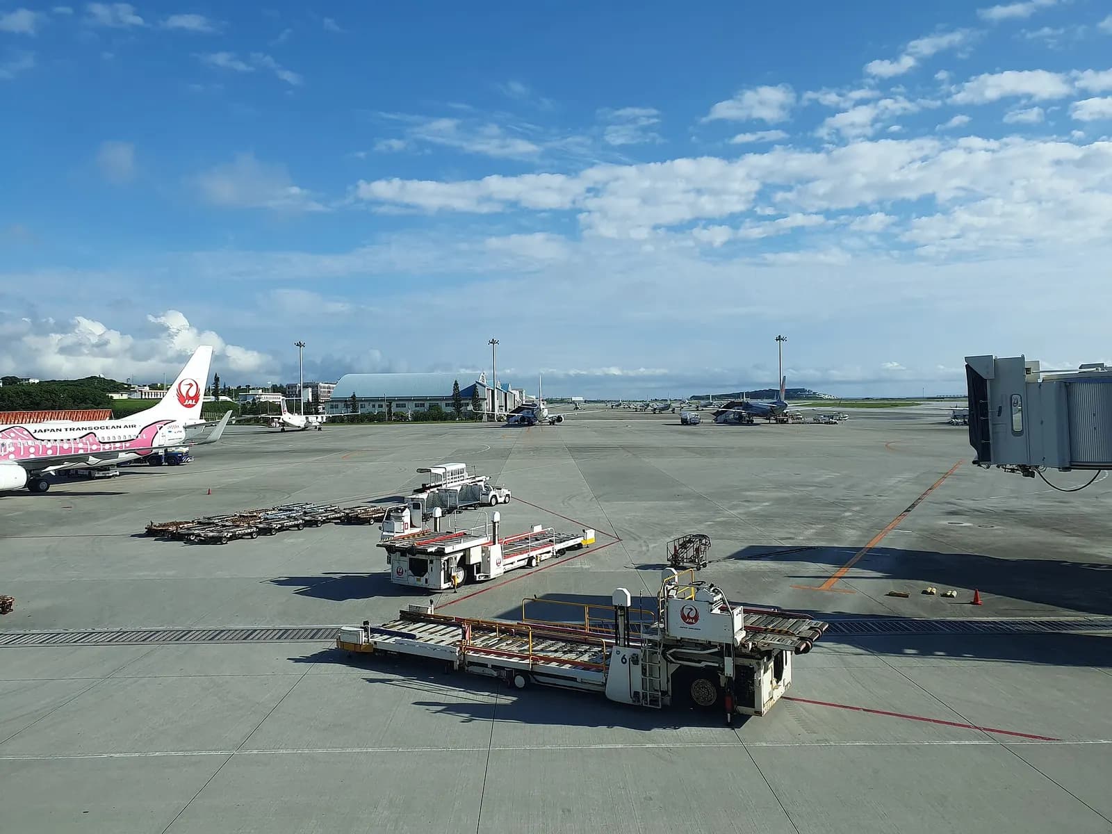 Apron and airfield view from Naha Airport domestic departure gates
