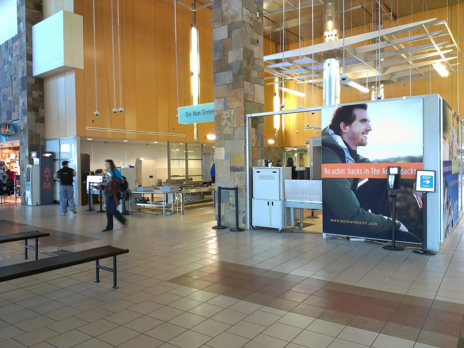 Landside TSA checkpoint at Will Rogers World Airport, April 2013