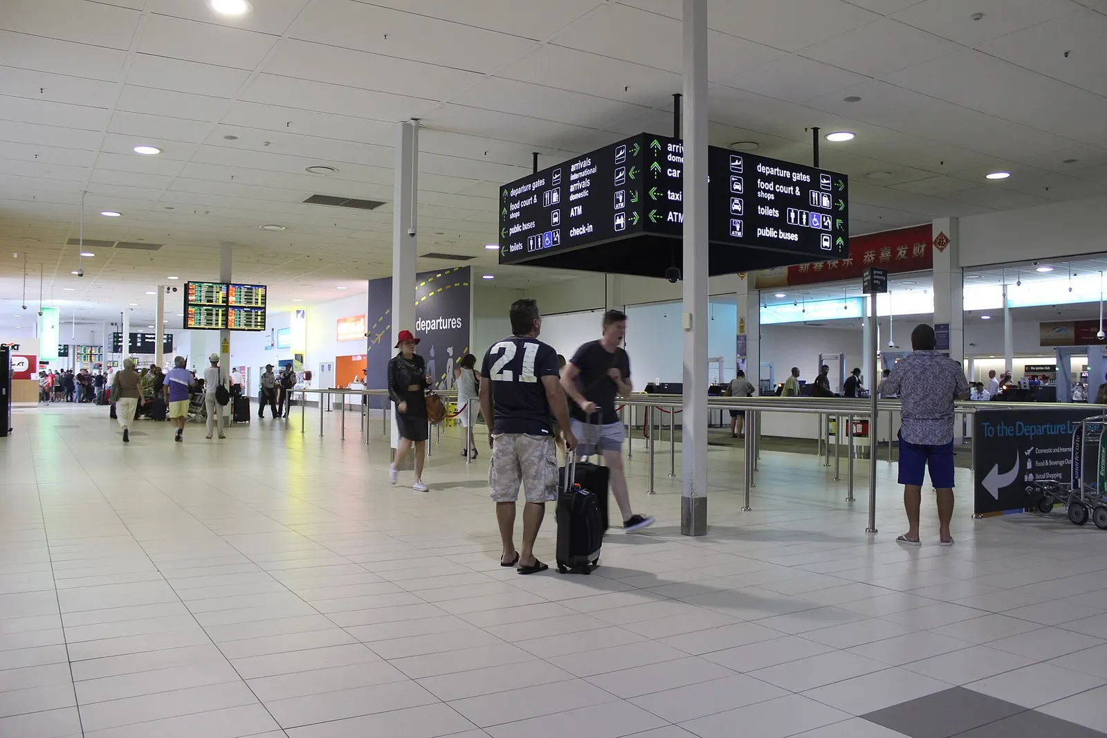 Photo of the newly-refurbished Gold Coast Airport terminal in the departures area.