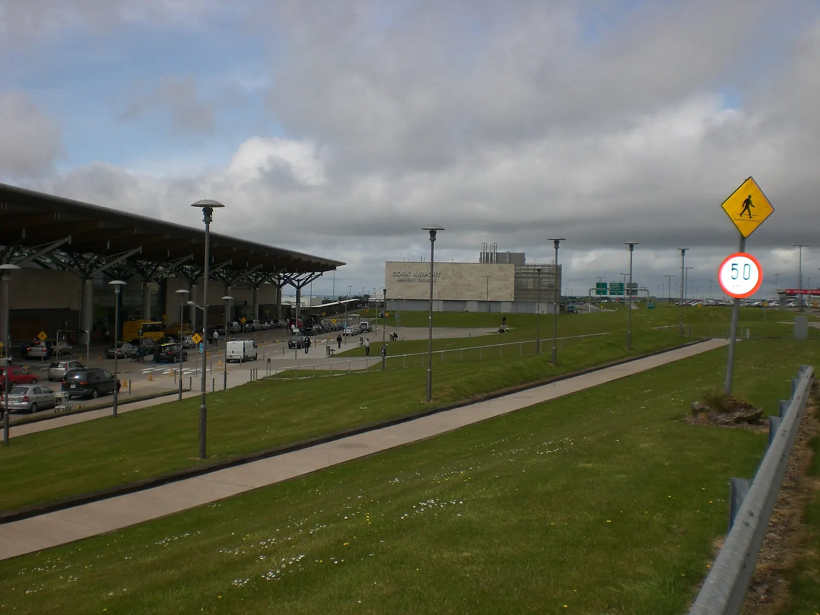 Arrivals and departures Cork International Airport, from the car park