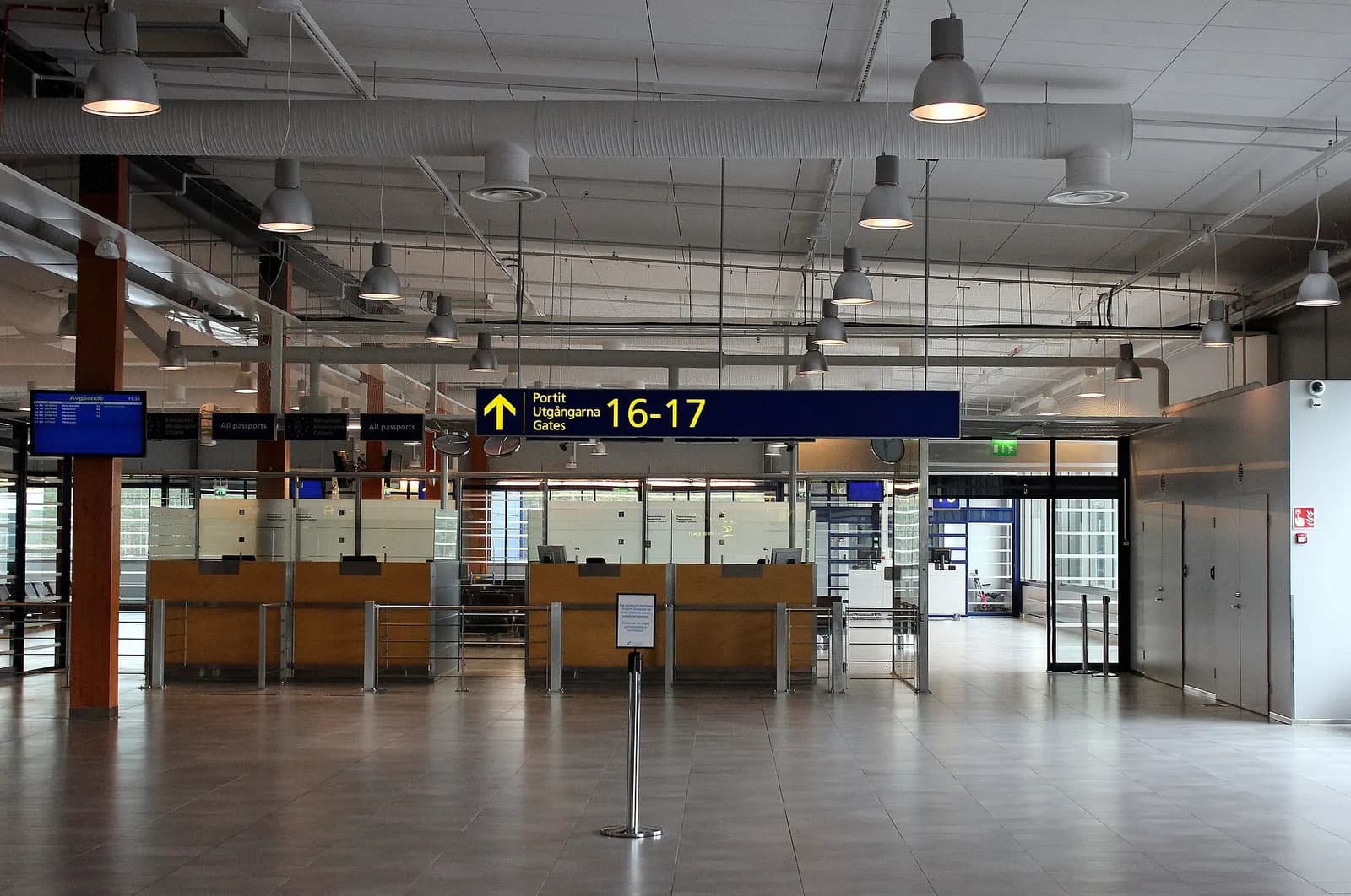 Interior of Oulu Airport Terminal.