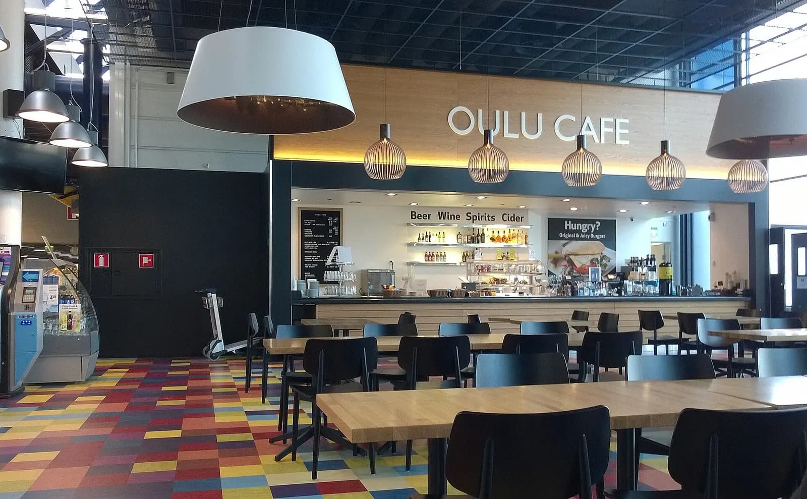 Café in the arrivals in the terminal of Oulu Airport.