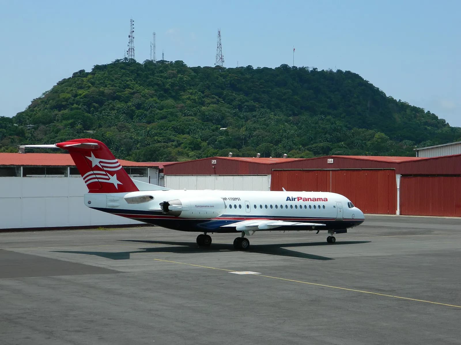 White Air Panama Fokker 70 on the apron at Albrook’s Marcos A. Gelabert airport.