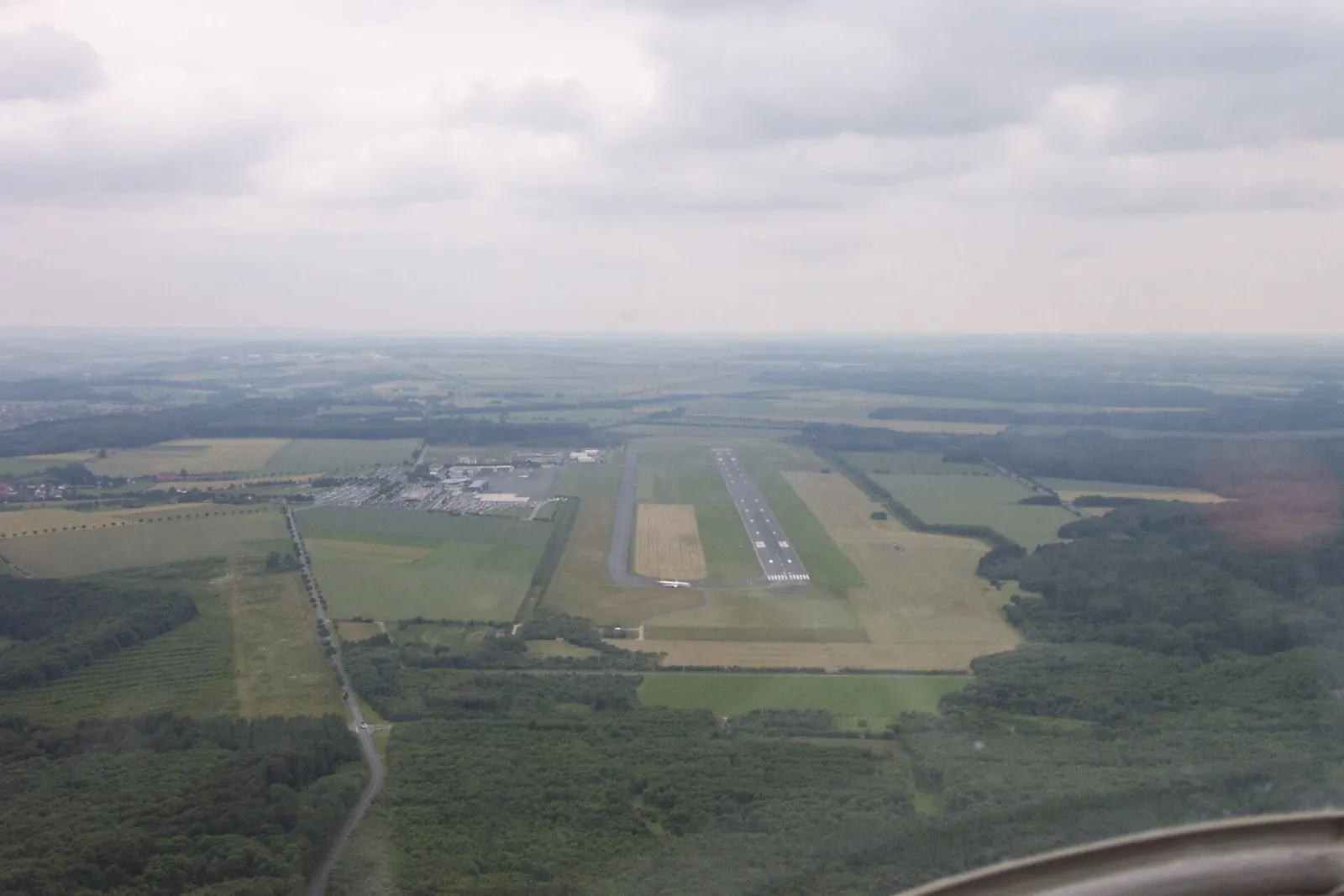 Aerial view on approach to Paderborn Lippstadt Airport